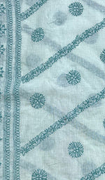 Load image into Gallery viewer, Women's Lucknowi Handcrafted Kota Cotton Chikankari Dupatta - HONC0120283
