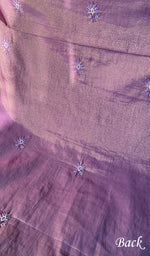 Load image into Gallery viewer, Women's Lakhnavi Handcrafted Tissue Chanderi Chikankari Suit Material - HONC0275991