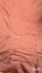 Load image into Gallery viewer, Women's Lucknowi Handcrafted Chanderi Silk Chikankari Full Suit Material - HONC265290