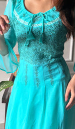 Load image into Gallery viewer, Aadab Women's Lucknowi Handcrafted Faux-Georgette Chikankari Anarkali Dress - HONC038933
