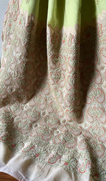 Load image into Gallery viewer, Falisha Women's Lakhnavi Handcrafted Cotton Chikankari Saree - HONC0255943