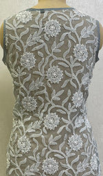 Load image into Gallery viewer, Women's Lucknowi Handcrafted Faux-Georgette Chikankari Top - HONC0140445