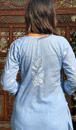 将图像加载到图库查看器中, Women's Lakhnavi Handcrafted Cotton Chikankari Kurti - HONC0268625