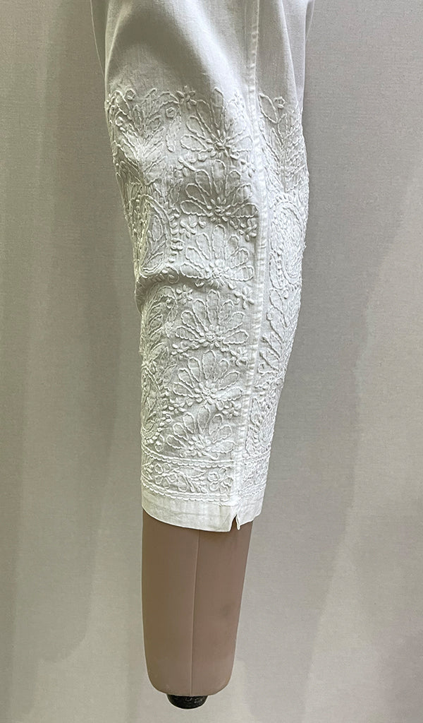 Women's Lakhnavi Handcrafted Cotton Chikankari Pant - HONC0214885