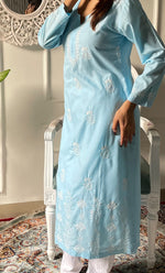 Load image into Gallery viewer, Women's Lucknowi Handcrafted Cotton Chikankari Kurti - HONC03330811