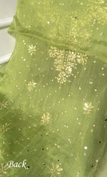 Load image into Gallery viewer, Marifa Women's Lakhnavi Handcrafted Pure Organza Chikankari Unstitched Kurta And Dupatta Set- HONC0317963