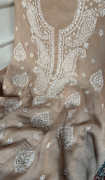 Load image into Gallery viewer, Women's Lakhnavi Handcrafted Mul Chanderi Unstitched Kurta And Dupatta Set - HONC0348656