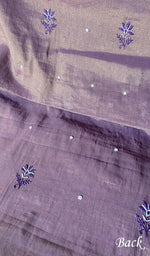 Load image into Gallery viewer, Women's Lakhnavi Handcrafted Tissue Chanderi Unstitched Kurta And Dupatta Set - HONC0270487