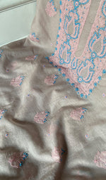 Load image into Gallery viewer, Zoha Women's Lakhnavi Handcrafted Mul Chanderi Unstitched Kurta And Dupatta Set- HONC0365499