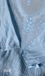 Load image into Gallery viewer, Saziya Women's Lakhnavi Handcrafted Mul Chanderi Semi - Stitched Kurta And Dupatta Set - HONC0300395