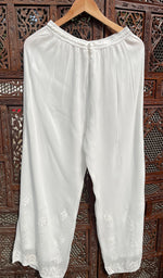 Load image into Gallery viewer, Women's Lucknowi Handcrafted Viscose Georgette Chikankari Palazzo- HONC0176142