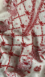 Load image into Gallery viewer, Shirin Women's Lakhnavi Handcrafted Mul Chanderi Unstitched Kurta And Dupatta Set - HONC0249187