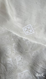 将图像加载到图库查看器中, Women's Lakhnavi Handcrafted Pure Organza Chikankari Unstitched Kurta And Dupatta Set- HONC0292518