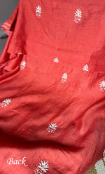 Load image into Gallery viewer, Women's Lakhnavi Handcrafted Munga Silk Chikankari Kurta And Dupatta Set- HONC0281962