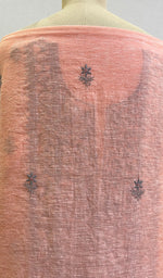 将图像加载到图库查看器中, Women's Lakhnavi Handcrafted Chanderi Silk Chikankari Full Suit Material - HONC0127259