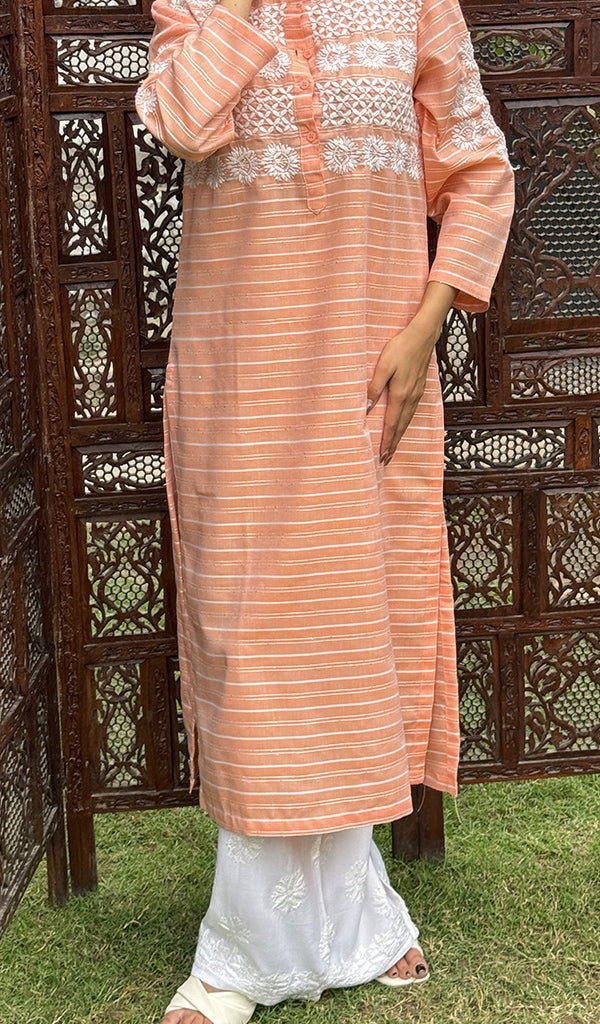 Amanat Women's Lucknowi Handcrafted Cotton Chikankari Kurti - HONC0276850