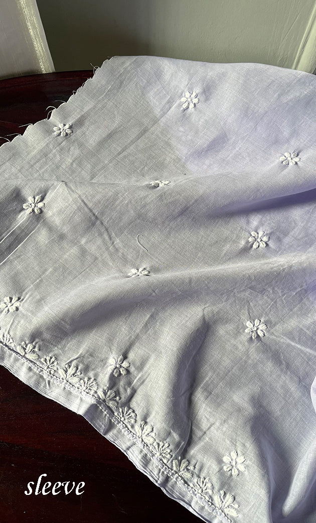 Women's Lakhnavi Handcrafted Cotton Chikankari Unstitched Kurti Fabric - HONC0302637