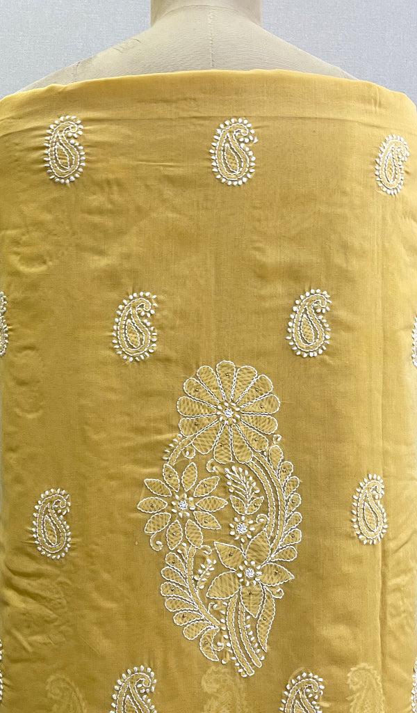 Women's Lakhnavi Handcrafted Cotton Chikankari Suit Material - HONC0203343