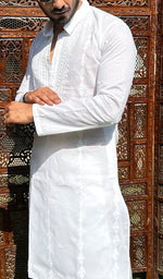 Load image into Gallery viewer, Men's Lucknowi Handcrafted Cotton Chikankari Kurta - HONC0323752