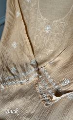 Load image into Gallery viewer, Women's Lakhnavi Handcrafted Mul Chanderi Semi - stitched Kurta And Dupatta Set- HONC0280973