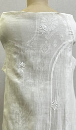 Load image into Gallery viewer, Women's Lakhnavi Handcrafted Mul Chanderi Semi Stitched Chikankari Kurta Dupatta Set - HONC0197442