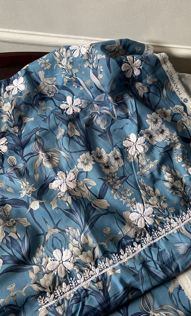 Women's Lakhnavi Handcrafted Cotton Chikankari Unstitched Kurti Fabric - HONC0315329