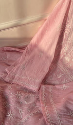 Load image into Gallery viewer, Women's Lakhnavi Handcrafted Mul Chanderi Semi - Stitched Angrakha And Dupatta Set - HONC0277641
