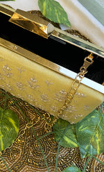 Load image into Gallery viewer, Beige Chikankari Embroidered Clutch - HONC0313591