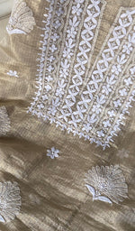 Load image into Gallery viewer, Ainish Women's Lucknowi Handcrafted Kota Chanderi Chikankari Kurta And Dupatta Set - HONC0247341