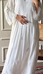 Load image into Gallery viewer, Women's Lucknowi Handcrafted Modal Cotton Chikankari Kurti - HONC0151549