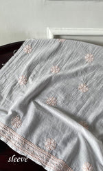 Load image into Gallery viewer, Women's Lakhnavi Handcrafted Cotton Chikankari Unstitched Kurti Fabric - HONC0318053