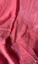 Load image into Gallery viewer, Women's Lakhnavi Handcrafted Mul Chanderi Semi - Stitched Kurta And Dupatta Set - HONC0249164