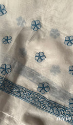 将图像加载到图库查看器中, Women's Lakhnavi Handcrafted Cotton Chikankari Unstitched Kurti Fabric - HONC0284337