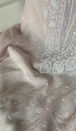 Load image into Gallery viewer, Women's Lakhnavi Handcrafted Mul Chanderi Unstitched Kurta And Dupatta Set- HONC0358260