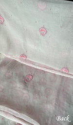 Load image into Gallery viewer, Eshal Women's Lakhnavi Handcrafted Mul Chanderi Unstitched Kurta And Dupatta Set - HONC0284789