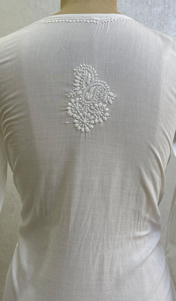 Gulnaaz Women's Lucknowi Handcrafted Mul Cotton Chikankari Kurti - HONC0161282