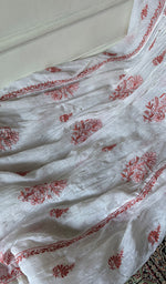 Load image into Gallery viewer, Women's Lakhnavi Handcrafted Mul Chanderi Semi - Stitchd Angrakha And Dupatta Set - HONC0344312