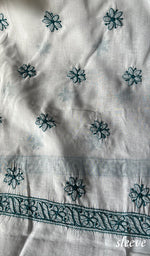 将图像加载到图库查看器中, Women's Lakhnavi Handcrafted Cotton Chikankari Unstitched Kurti Fabric - HONC0284310