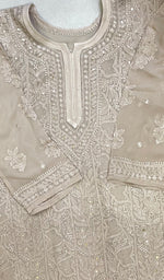 将图像加载到图库查看器中, Sadaf Women's Lakhnavi Handcrafted Viscose Georgette Chikankari Kurti - HONC0204847