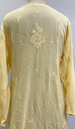将图像加载到图库查看器中, Women's Lakhnavi Handcrafted Viscose Georgette Chikankari Kurti - HONC0204861