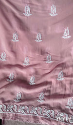 Load image into Gallery viewer, Women's Lakhnavi Handcrafted Modal Cotton Chikankari Unstitched Kurti Fabric - HONC0261076