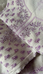 将图像加载到图库查看器中, Saziya Women's Lakhnavi Handcrafted Mul Chanderi Semi - Stitched Kurta And Dupatta Set -HONC0214336