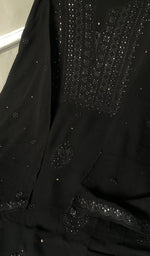 Load image into Gallery viewer, Women's Lakhnavi Handcrafted Viscose Georgette Chikankari Semi-Stiched Full Suit Material - HONC0142742