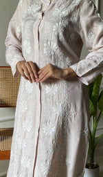 将图像加载到图库查看器中, Women's Lakhnavi Handcrafted Cotton Chikankari Kurta And Palazzo Set - HONC0289185