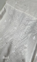 Load image into Gallery viewer, Women's Lucknowi Handcrafted Chanderi Silk Chikankari Kurta Dupatta Set - HONC0267143