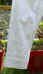 Load image into Gallery viewer, Women's Lucknowi Handcrafted Cotton Chikankari Pant - HONC0287198