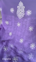 Load image into Gallery viewer, Women's Lucknowi Handcrafted Faux-Georgette Unstitched Chikankari Suit Material - HONC0348761