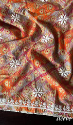 将图像加载到图库查看器中, Women's Lakhnavi Handcrafted Cotton Chikankari Unstitched Kurti Fabric - HONC0284376