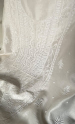 Load image into Gallery viewer, Women's Lakhnavi Handcrafted Chanderi Silk Unstitched Kurta And Dupatta Set - HONC0327486