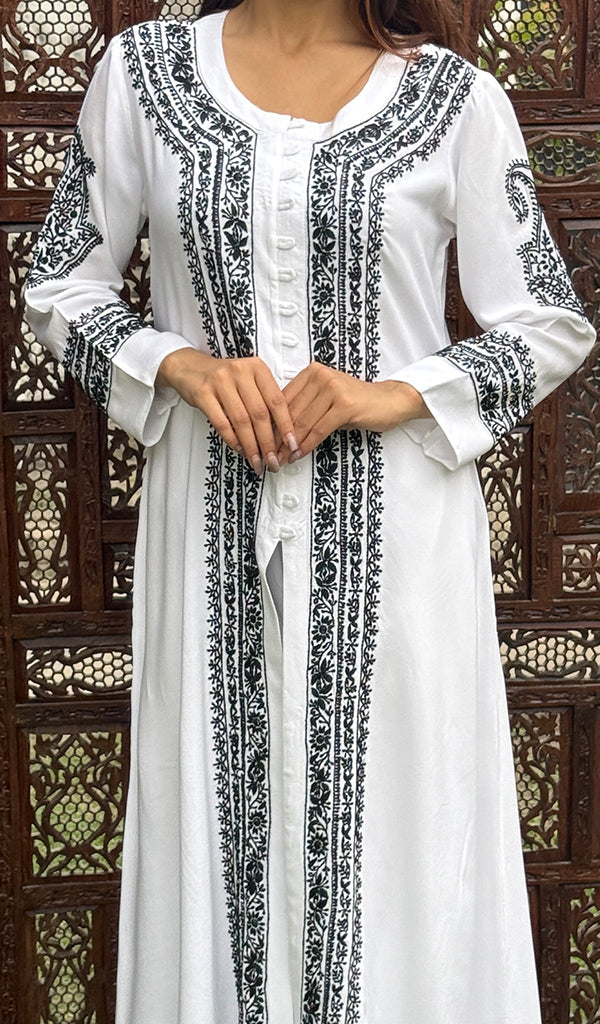 Women's Lucknowi Handcrafted Modal Cotton Chikankari Kurti - HONC0264914